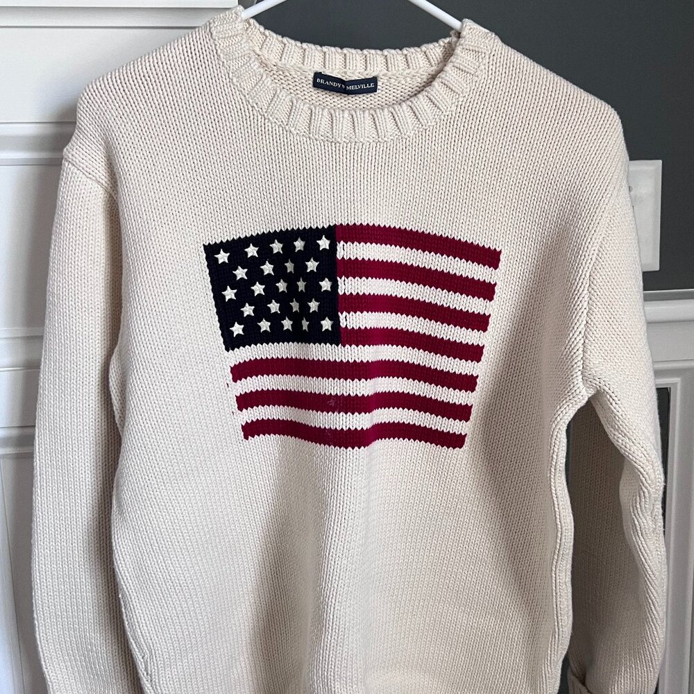Brandy Melville American Flag Sweater